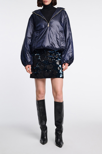 Dorothee Schumacher Nylon Hoodie dark navy
