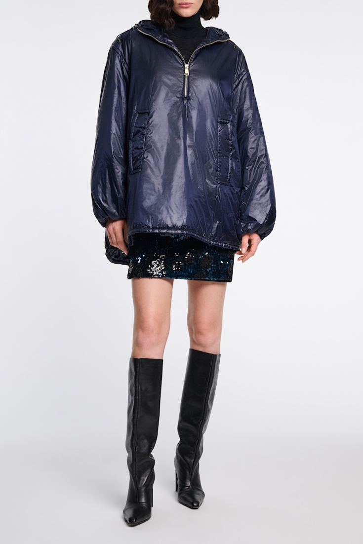 Dorothee Schumacher Nylon Hoodie dark navy
