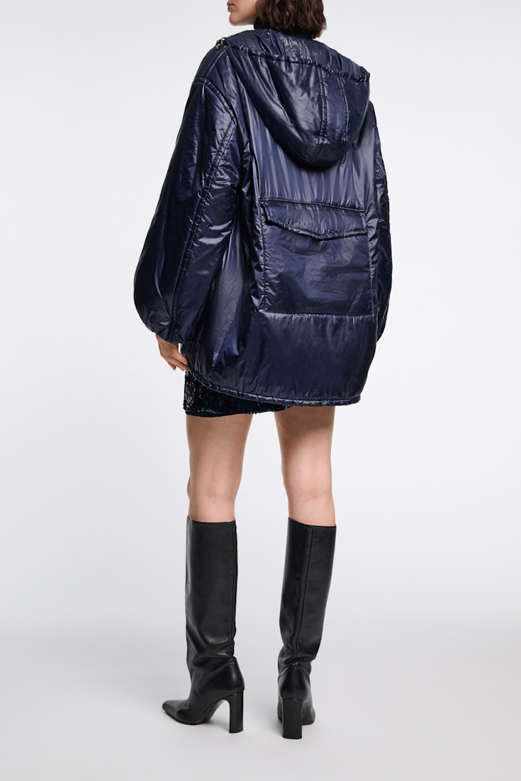 Dorothee Schumacher Nylon Hoodie dark navy