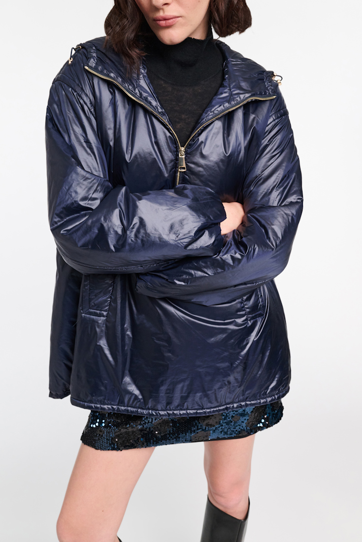 Dorothee Schumacher Nylon Hoodie dark navy