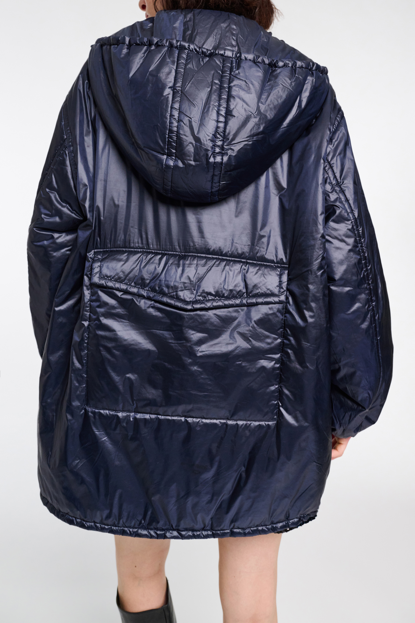 Dorothee Schumacher Nylon Hoodie dark navy