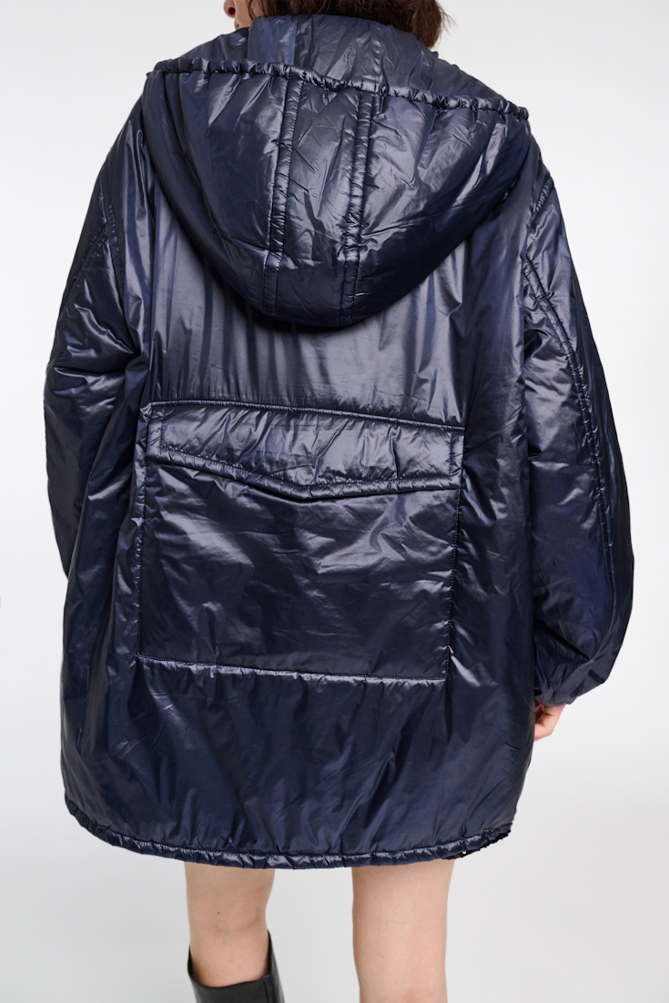 Dorothee Schumacher Nylon Hoodie dark navy