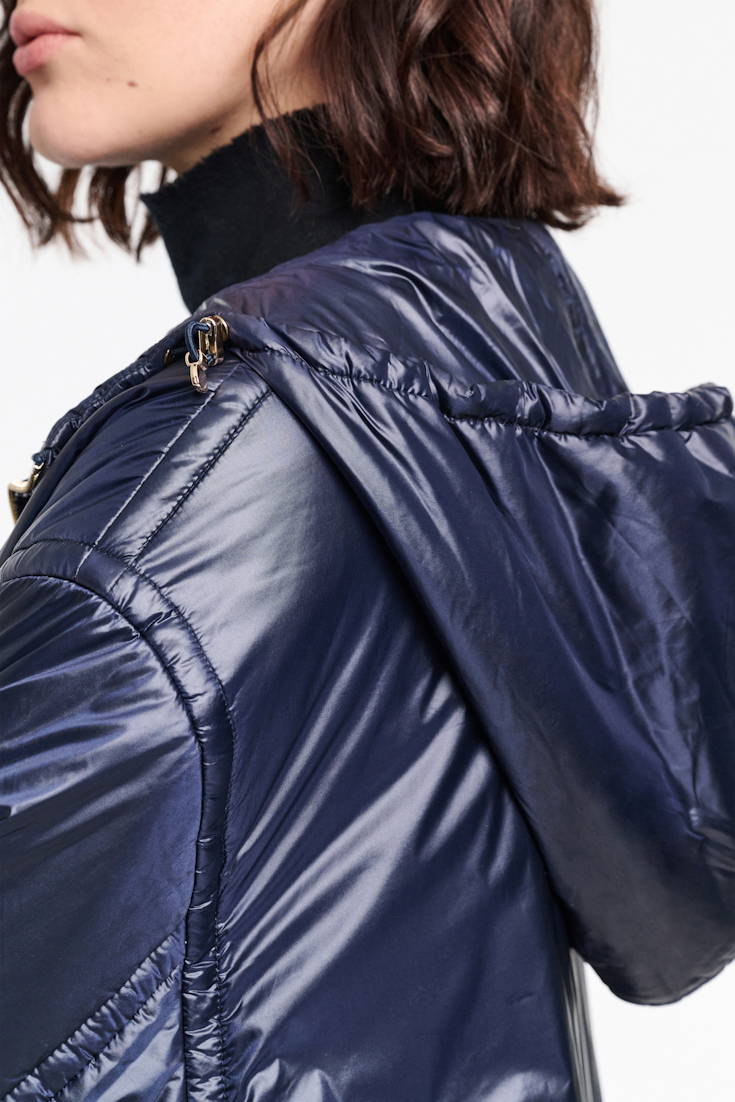 Dorothee Schumacher Nylon Hoodie dark navy