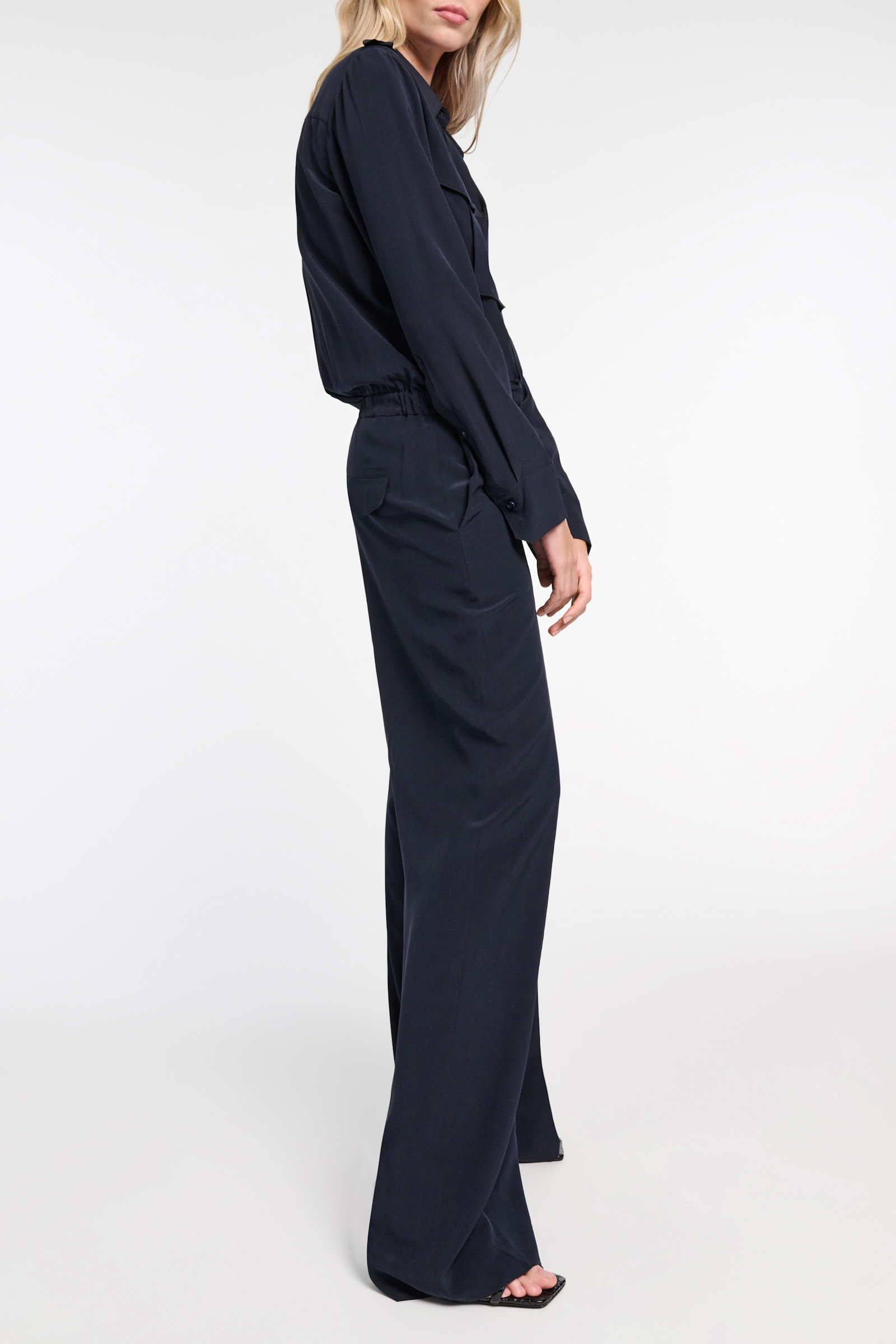 STRIKING VOLUMES jumpsuit Dorothee Schumacher Jumpsuit aus Seiden Crêpe de Chine dark navy