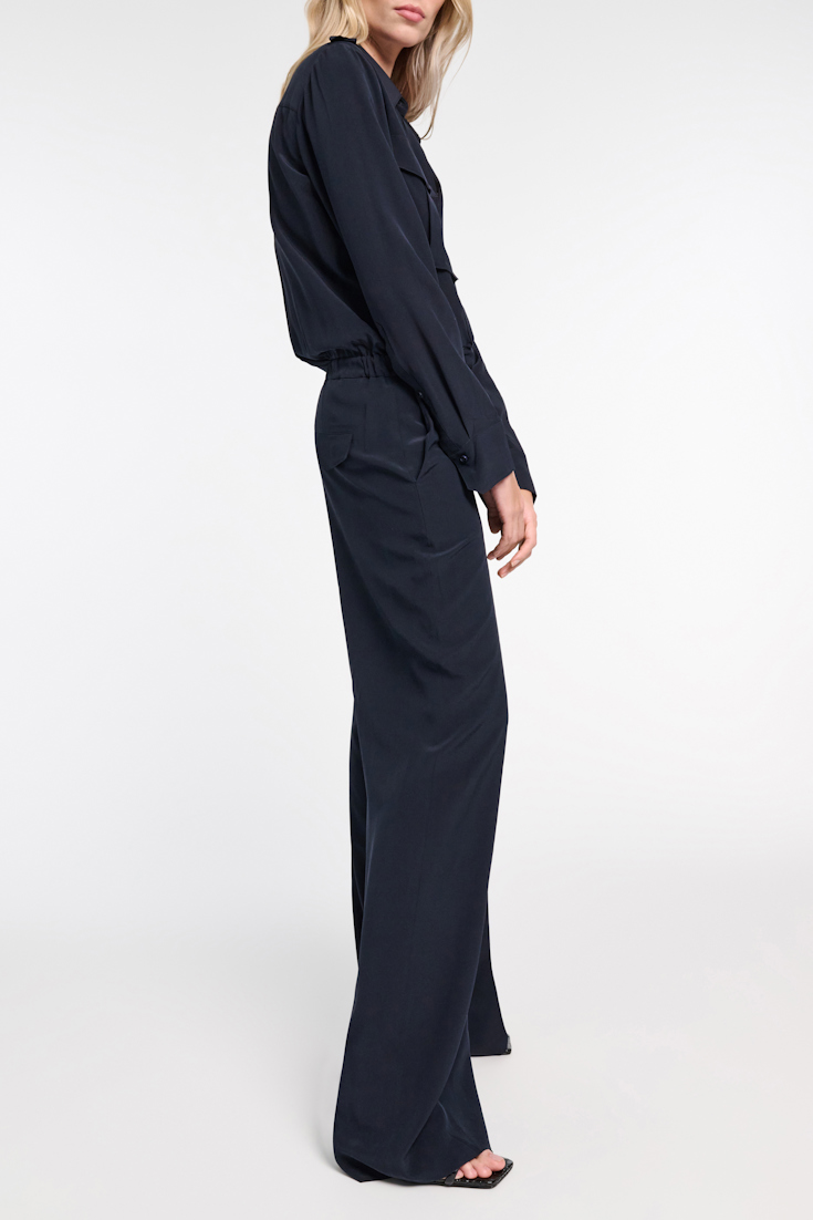 STRIKING VOLUMES jumpsuit Dorothee Schumacher Jumpsuit aus Seiden Crêpe de Chine dark navy