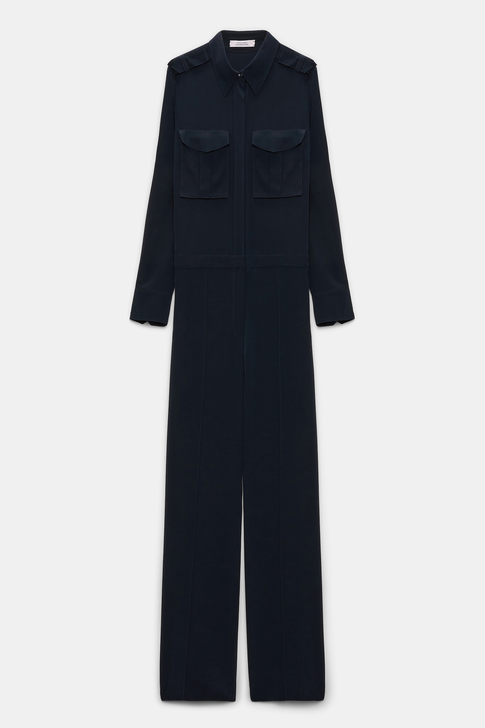 STRIKING VOLUMES jumpsuit Dorothee Schumacher Jumpsuit aus Seiden Crêpe de Chine dark navy