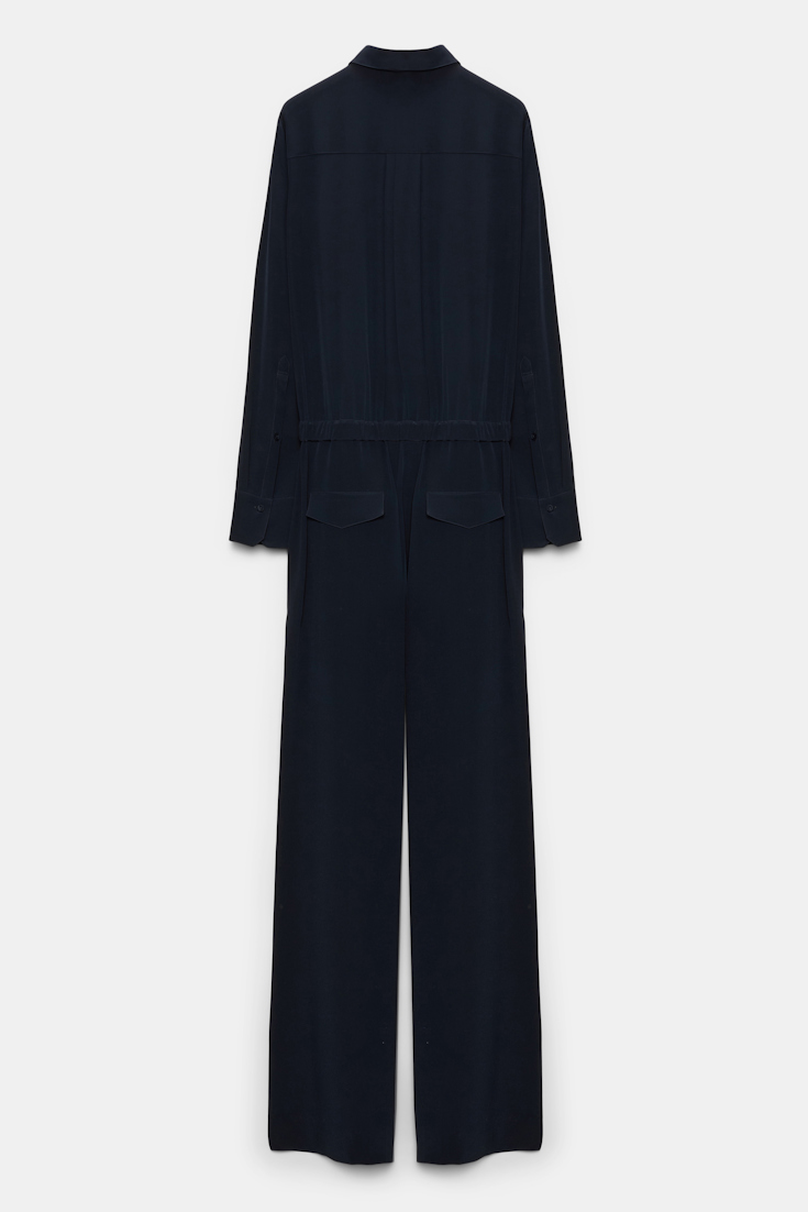 STRIKING VOLUMES jumpsuit Dorothee Schumacher Jumpsuit aus Seiden Crêpe de Chine dark navy