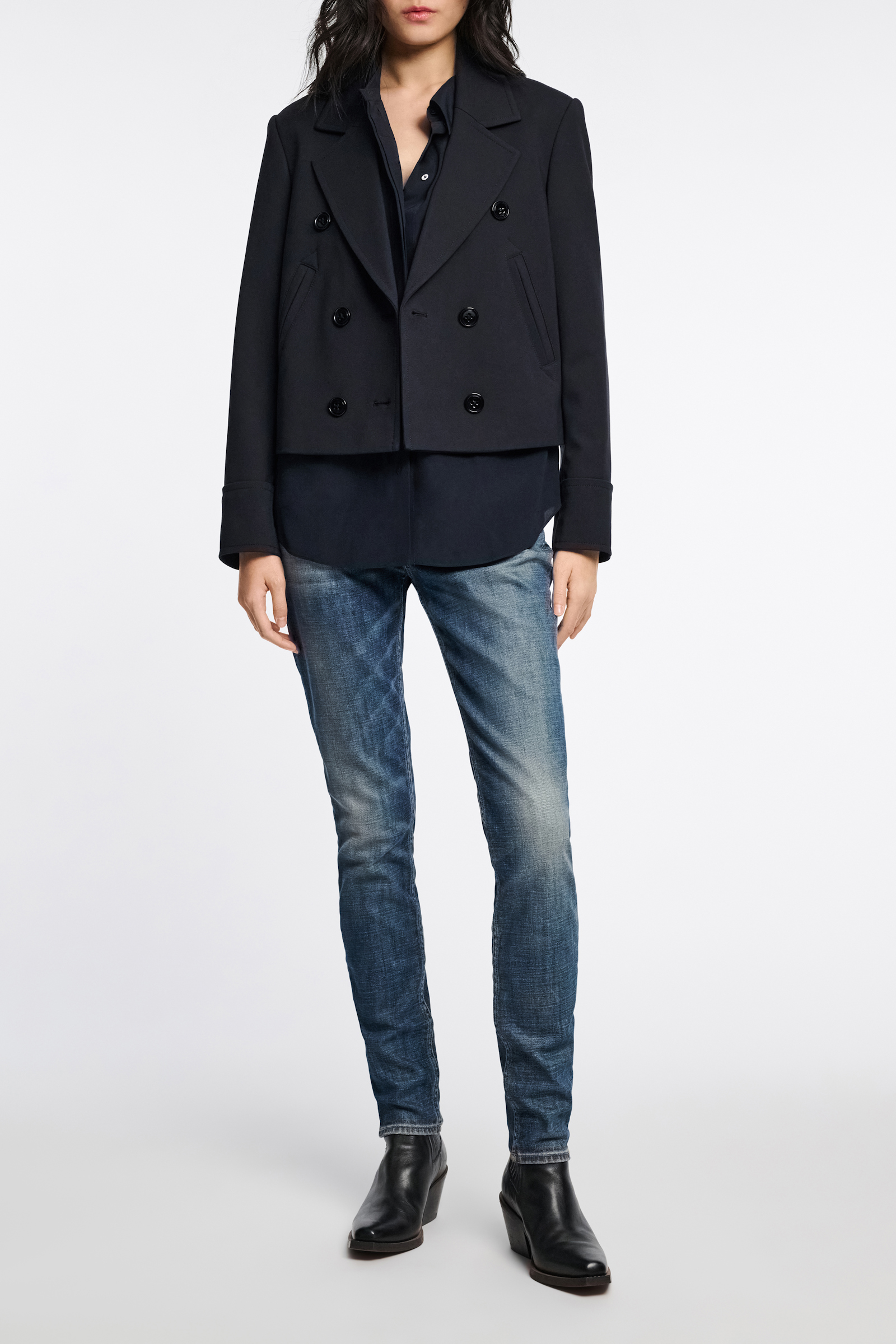 Dorothee Schumacher Seidenbluse aus Crêpe de Chine dark navy