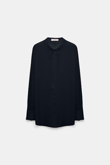 Dorothee Schumacher Seidenbluse aus Crêpe de Chine dark navy