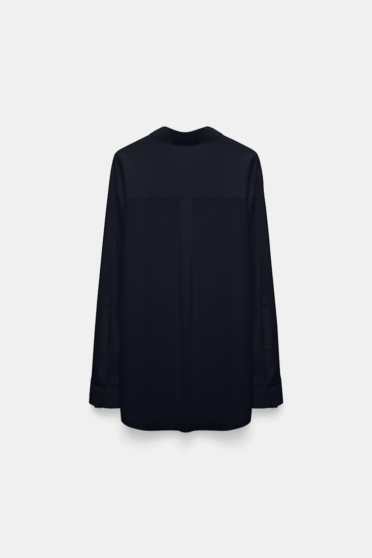 Dorothee Schumacher Seidenbluse aus Crêpe de Chine dark navy