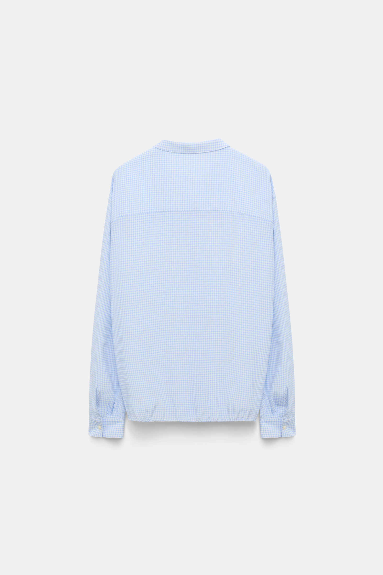 Dorothee Schumacher Gingham print blouson blouse with ruffle trim blue vichy