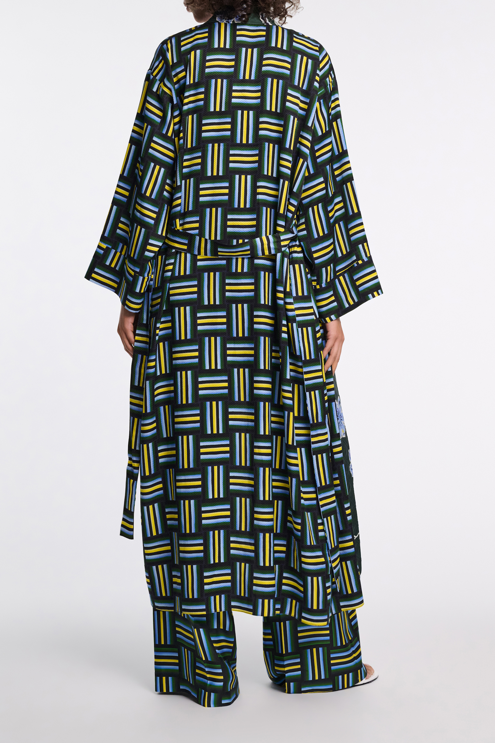 Dorothee Schumacher Mantel im Pyjama-Style mit Signature-Prints weave mix blue-green