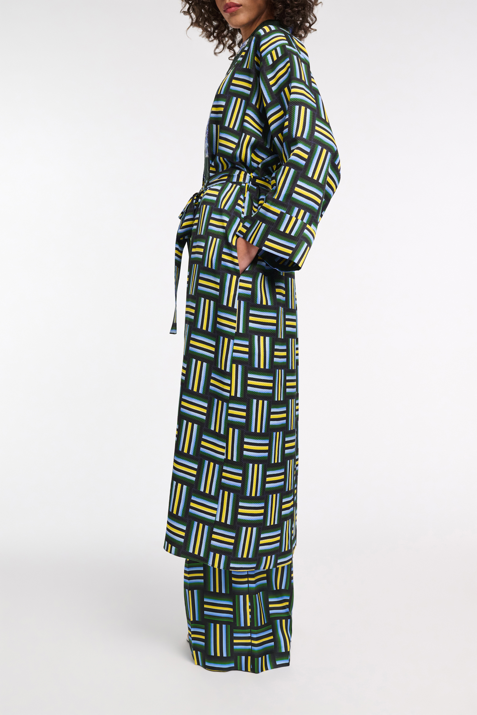 Dorothee Schumacher Mantel im Pyjama-Style mit Signature-Prints weave mix blue-green