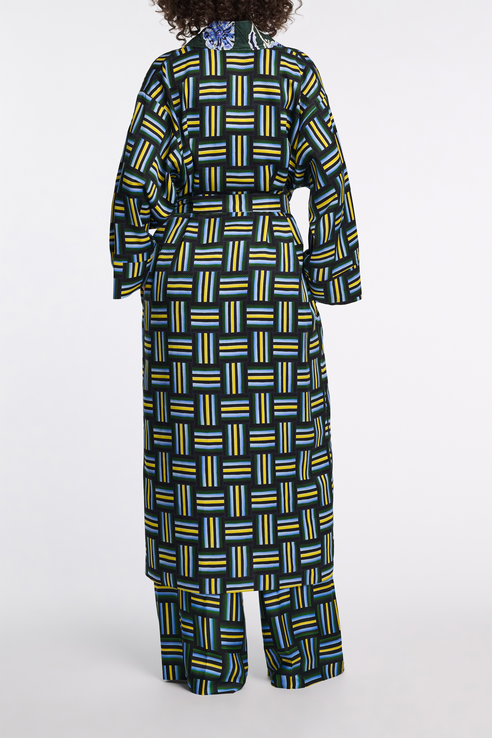 Dorothee Schumacher Mantel im Pyjama-Style mit Signature-Prints weave mix blue-green