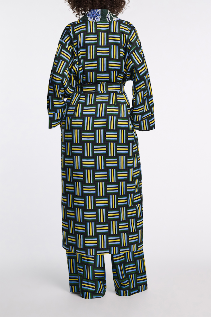Dorothee Schumacher Mantel im Pyjama-Style mit Signature-Prints weave mix blue-green