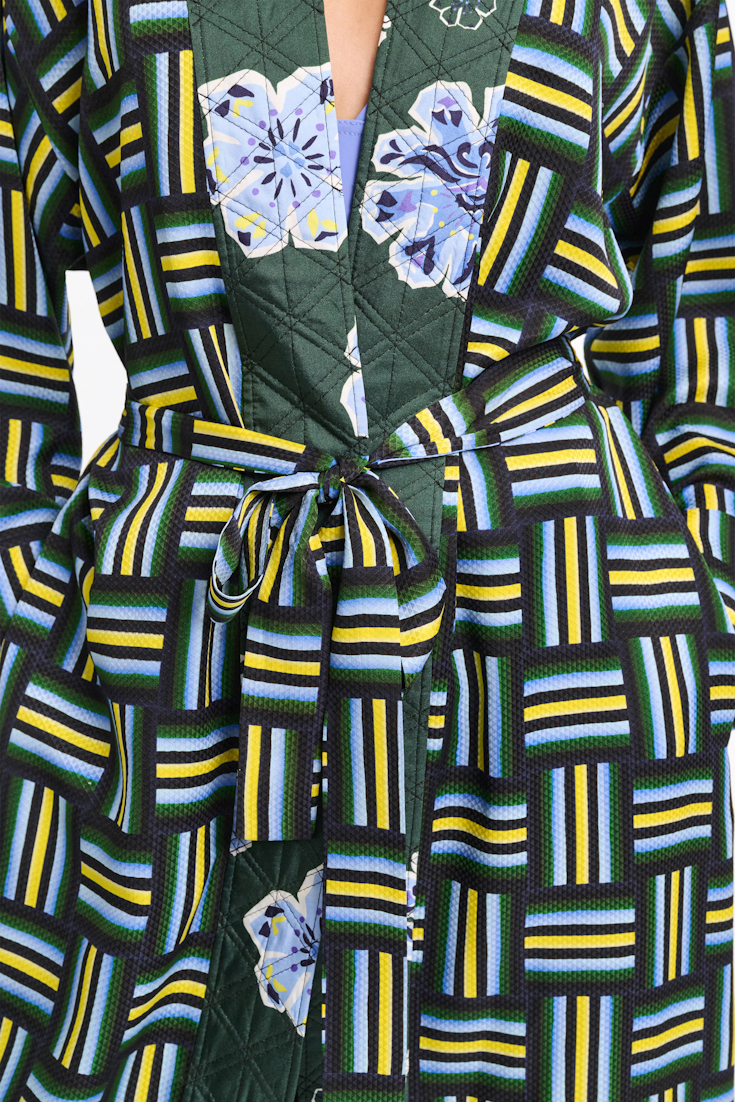 Dorothee Schumacher Mantel im Pyjama-Style mit Signature-Prints weave mix blue-green