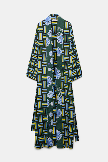 Dorothee Schumacher Mantel im Pyjama-Style mit Signature-Prints weave mix blue-green