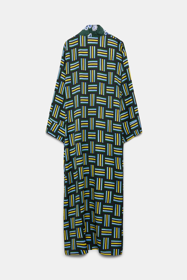 Dorothee Schumacher Mantel im Pyjama-Style mit Signature-Prints weave mix blue-green