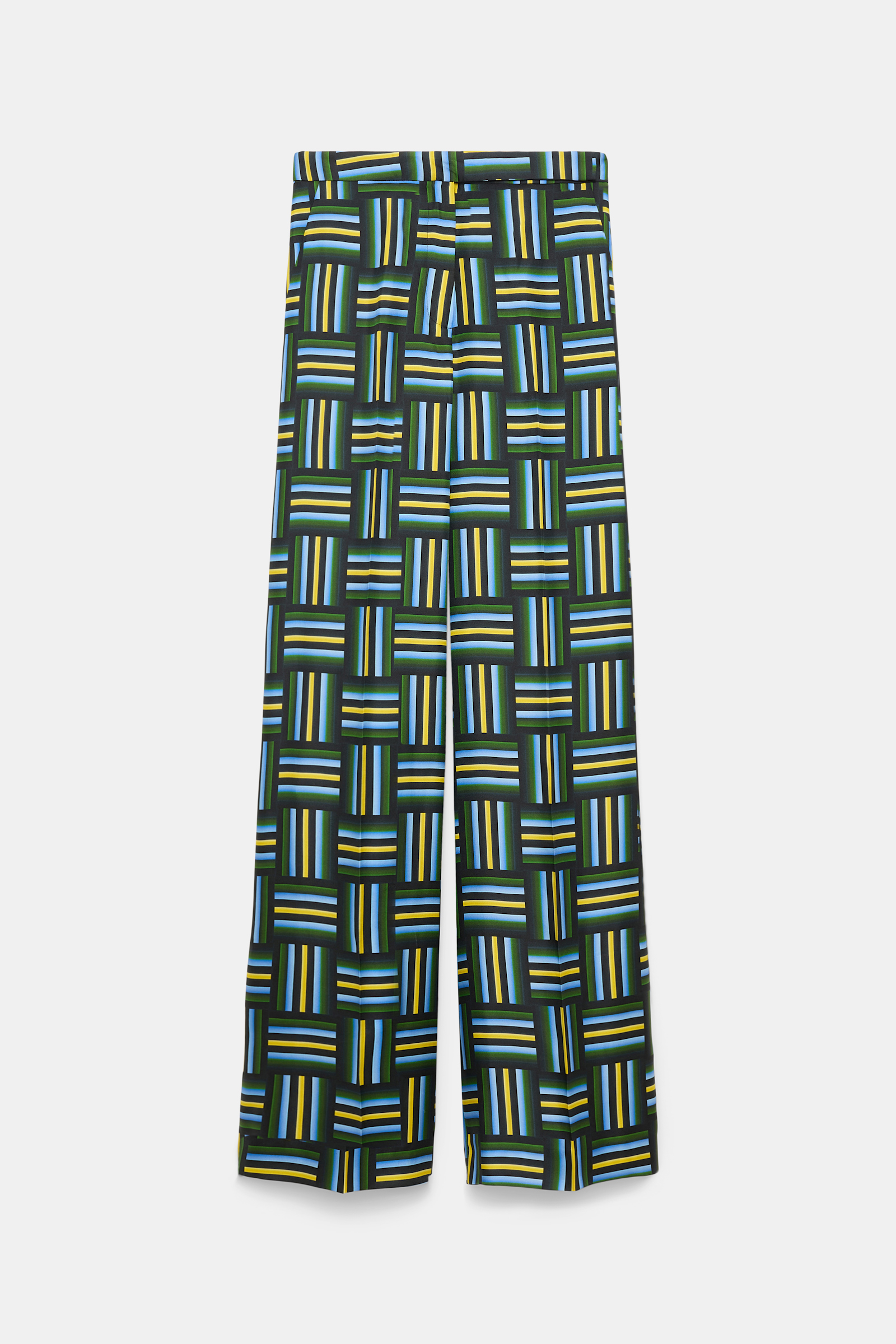 Dorothee Schumacher Hose aus Seidentwill mit Signature-Print weave mix blue-green