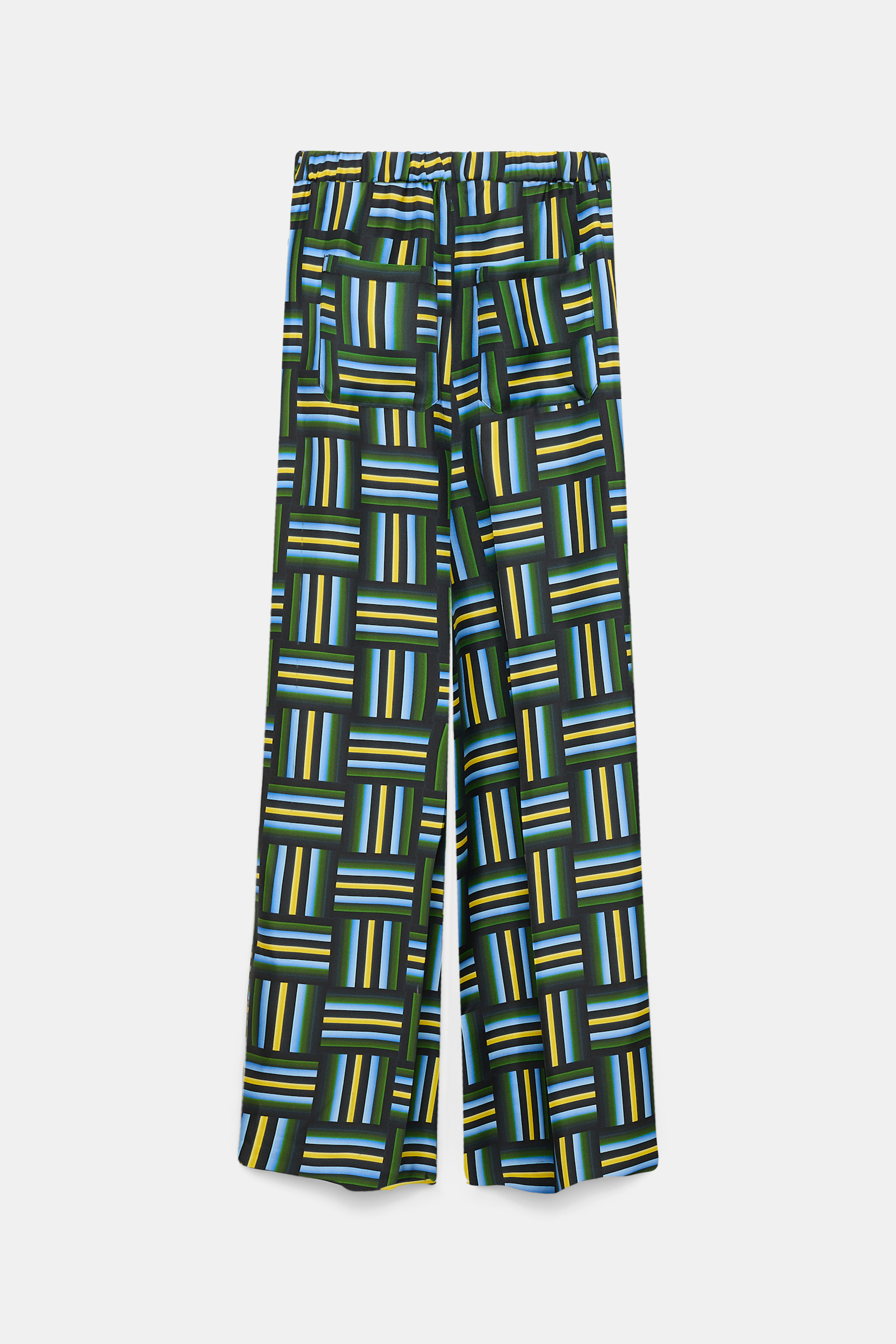 Dorothee Schumacher Hose aus Seidentwill mit Signature-Print weave mix blue-green