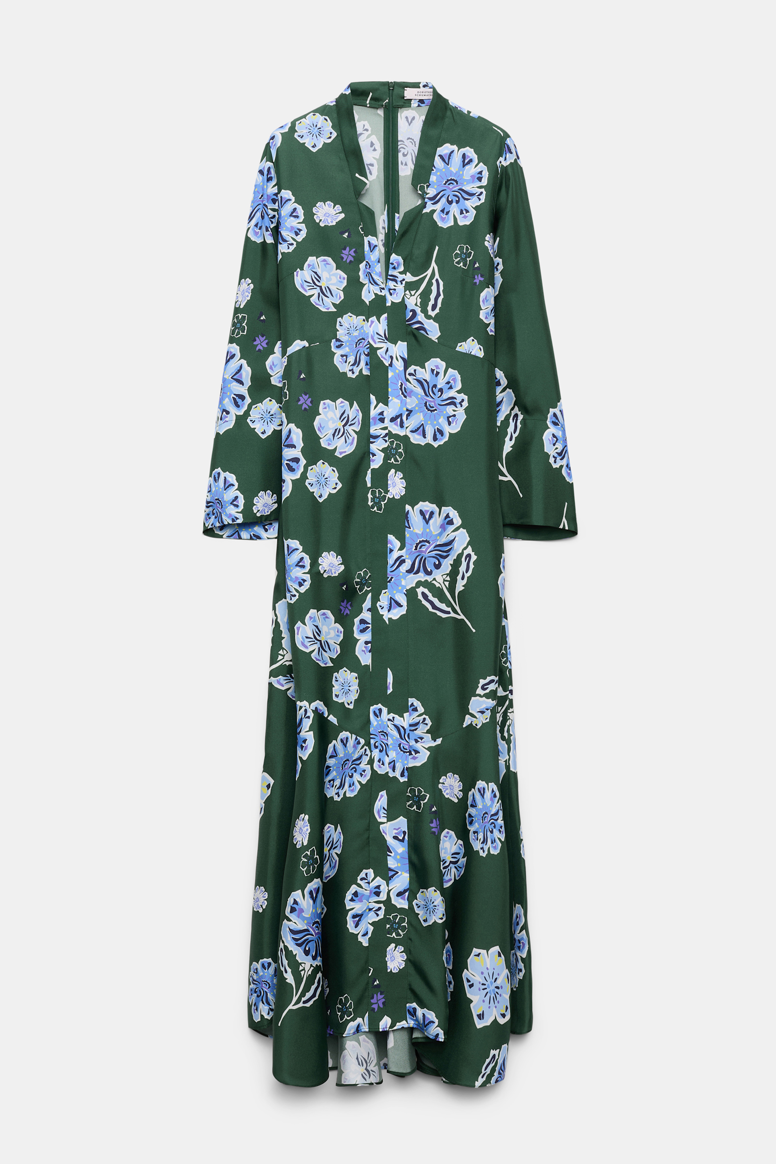 BIG GARDEN dress Dorothee Schumacher Midikleid aus bedrucktem Seidentwill Big Garden green
