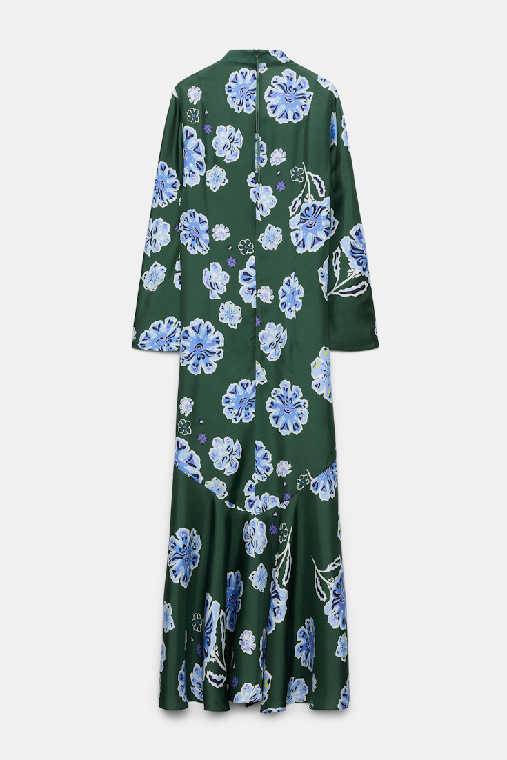 BIG GARDEN dress Dorothee Schumacher Midikleid aus bedrucktem Seidentwill Big Garden green