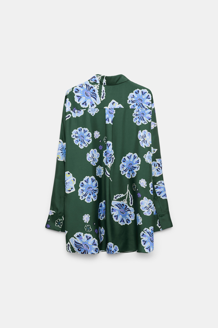 Dorothee Schumacher Hemd aus bedrucktem Seidentwill Big Garden green