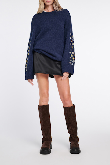 Dorothee Schumacher Tall waxed suede combat boots with signature D-ring chocolate brown