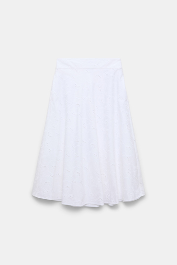 Dorothee Schumacher Midi Rock aus Broderie Anglaise pure white