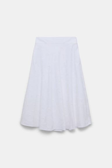 Dorothee Schumacher Midi Rock aus Broderie Anglaise pure white