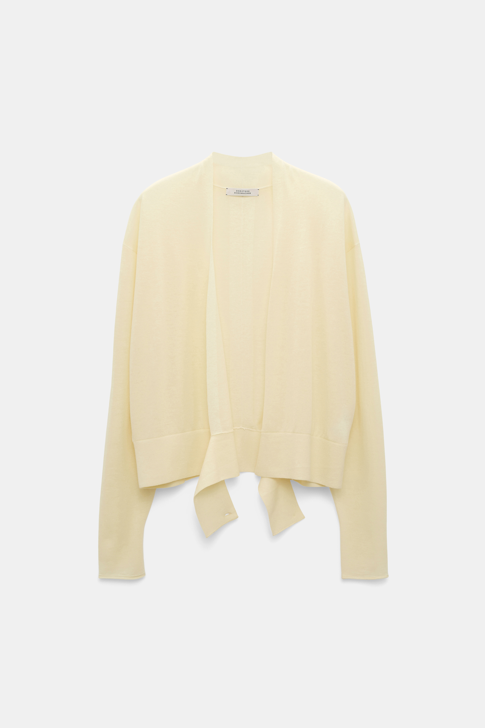 Dorothee Schumacher Wool-cashmere pullover with overlap hem light lemon