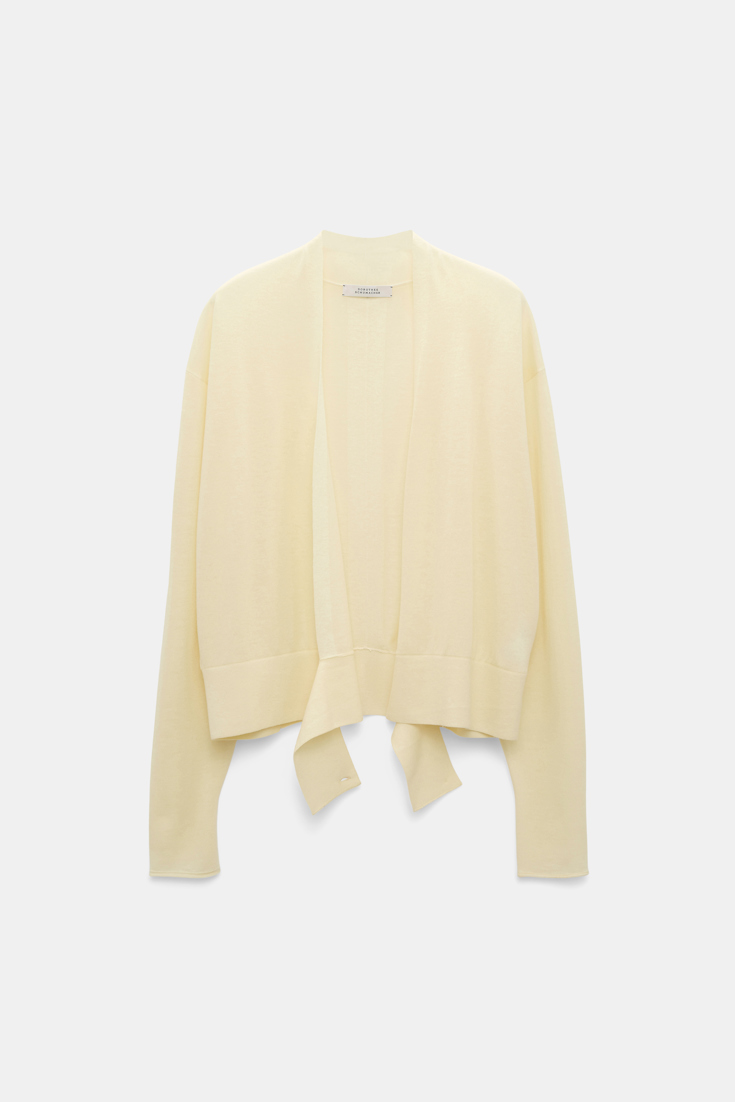 Dorothee Schumacher Wool-cashmere pullover with overlap hem light lemon