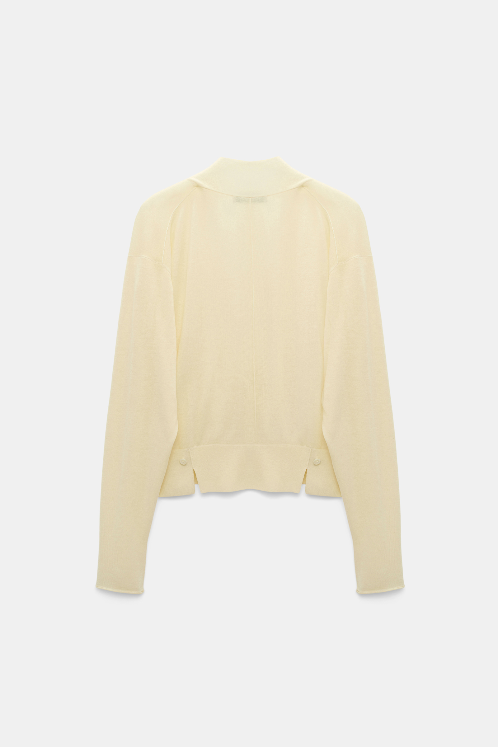 Dorothee Schumacher Wool-cashmere pullover with overlap hem light lemon