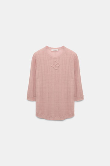 Dorothee Schumacher Rundhalspullover aus Leinenmix milky rose
