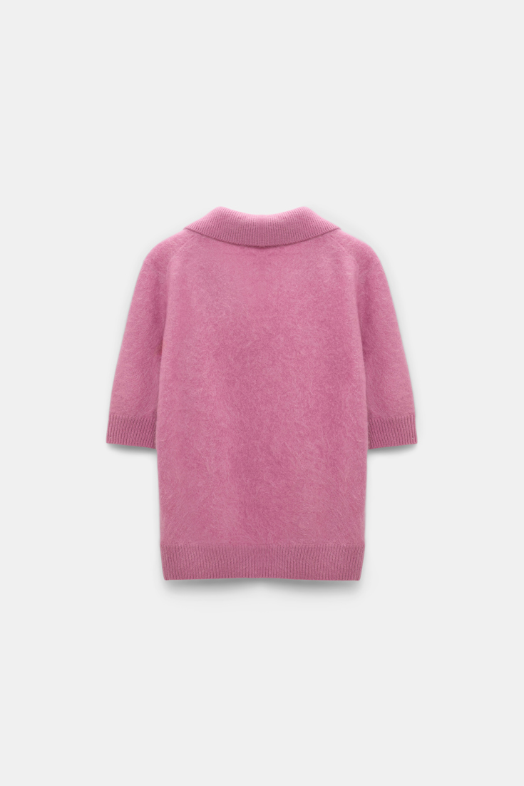 Dorothee Schumacher Pullover aus Merino-Kaschmir Mix mit Polokragen begonia