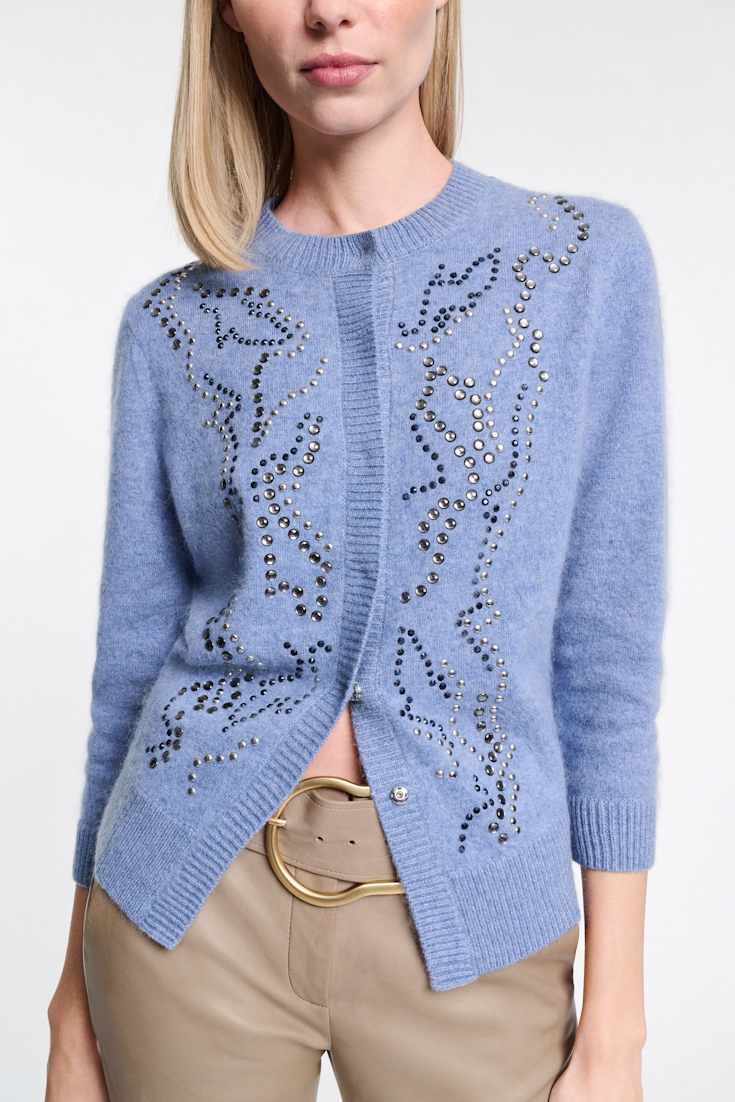 Dorothee Schumacher Cardigan mit Hotfix-Embellishment medium denim blue