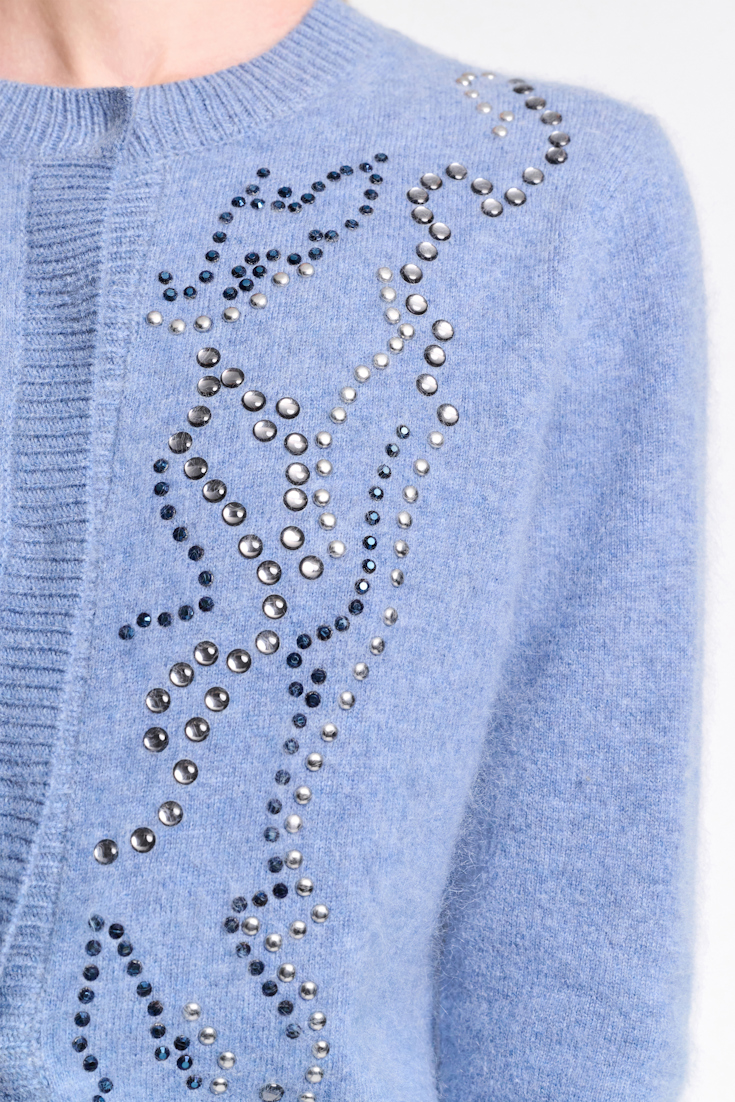 Dorothee Schumacher Cardigan mit Hotfix-Embellishment medium denim blue