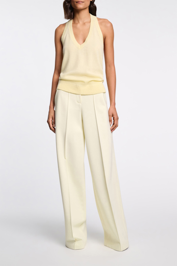 Dorothee Schumacher Halterneck-Top aus Merino und Kaschmir lemon
