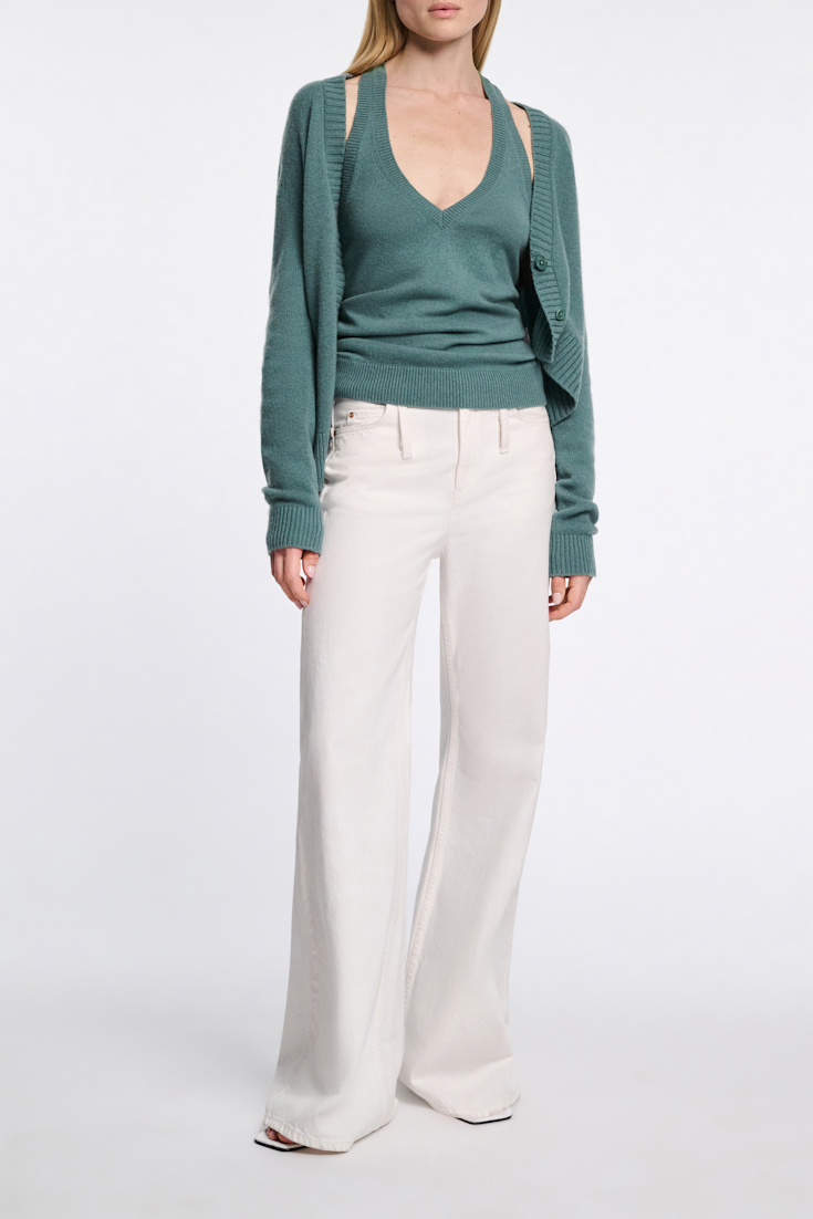 Dorothee Schumacher Halterneck-Top aus Merino und Kaschmir eucalyptus