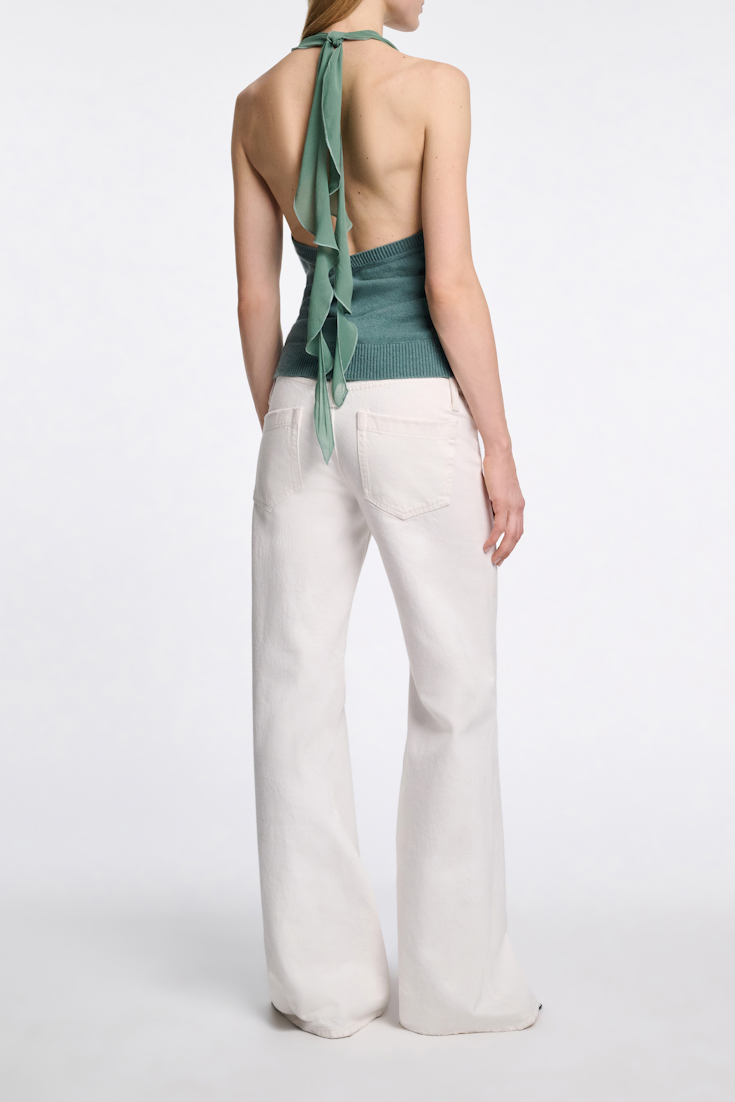 Dorothee Schumacher Halterneck-Top aus Merino und Kaschmir eucalyptus