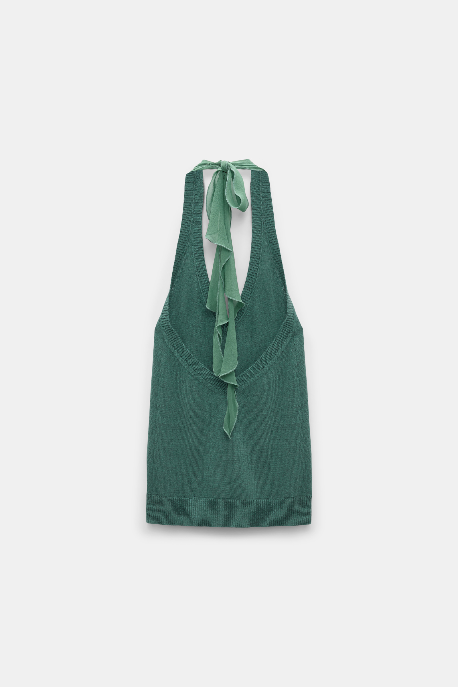 Dorothee Schumacher Halterneck-Top aus Merino und Kaschmir eucalyptus