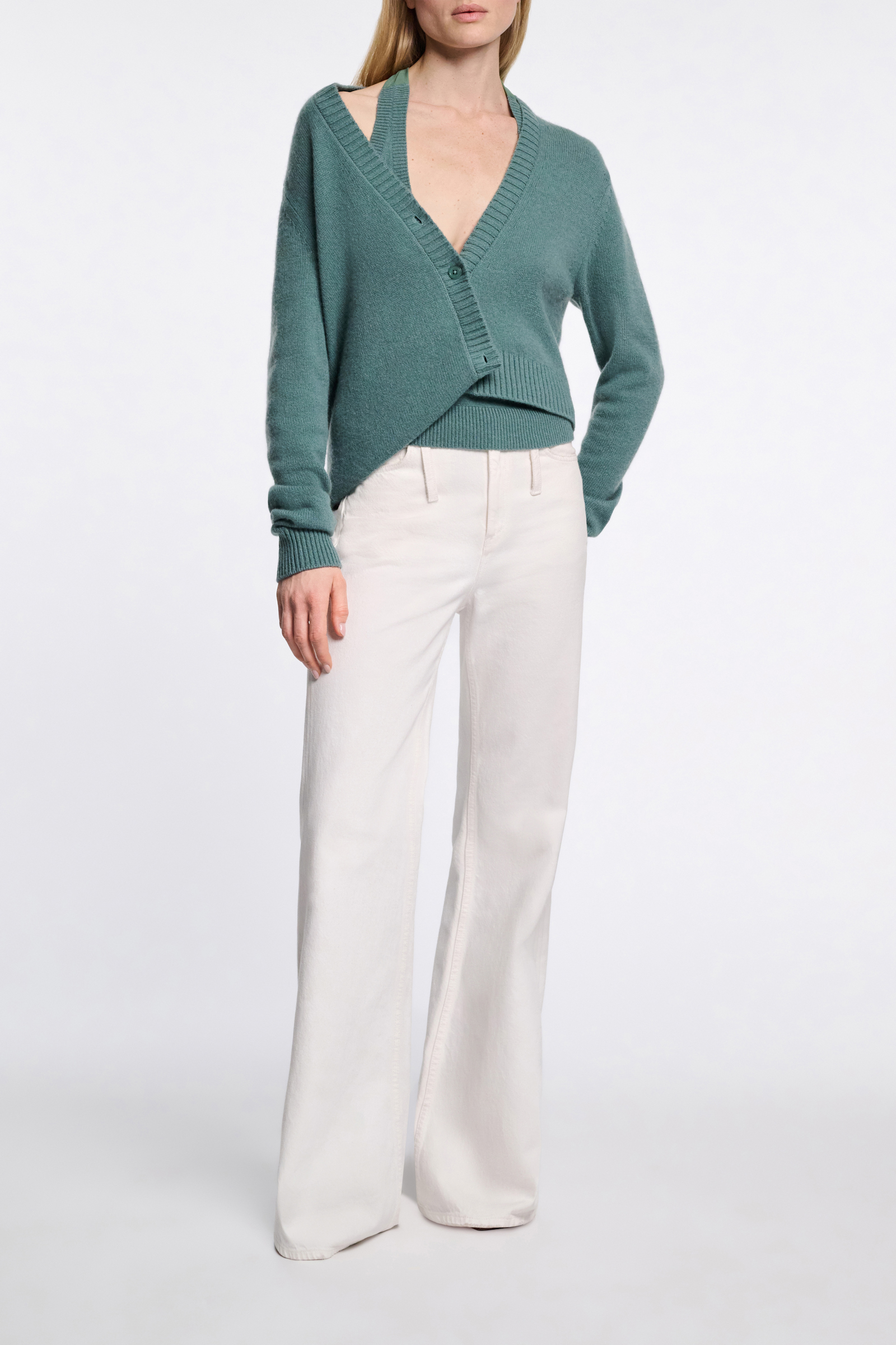 Dorothee Schumacher Cardigan mit asymmetrischer Silhouette eucalyptus
