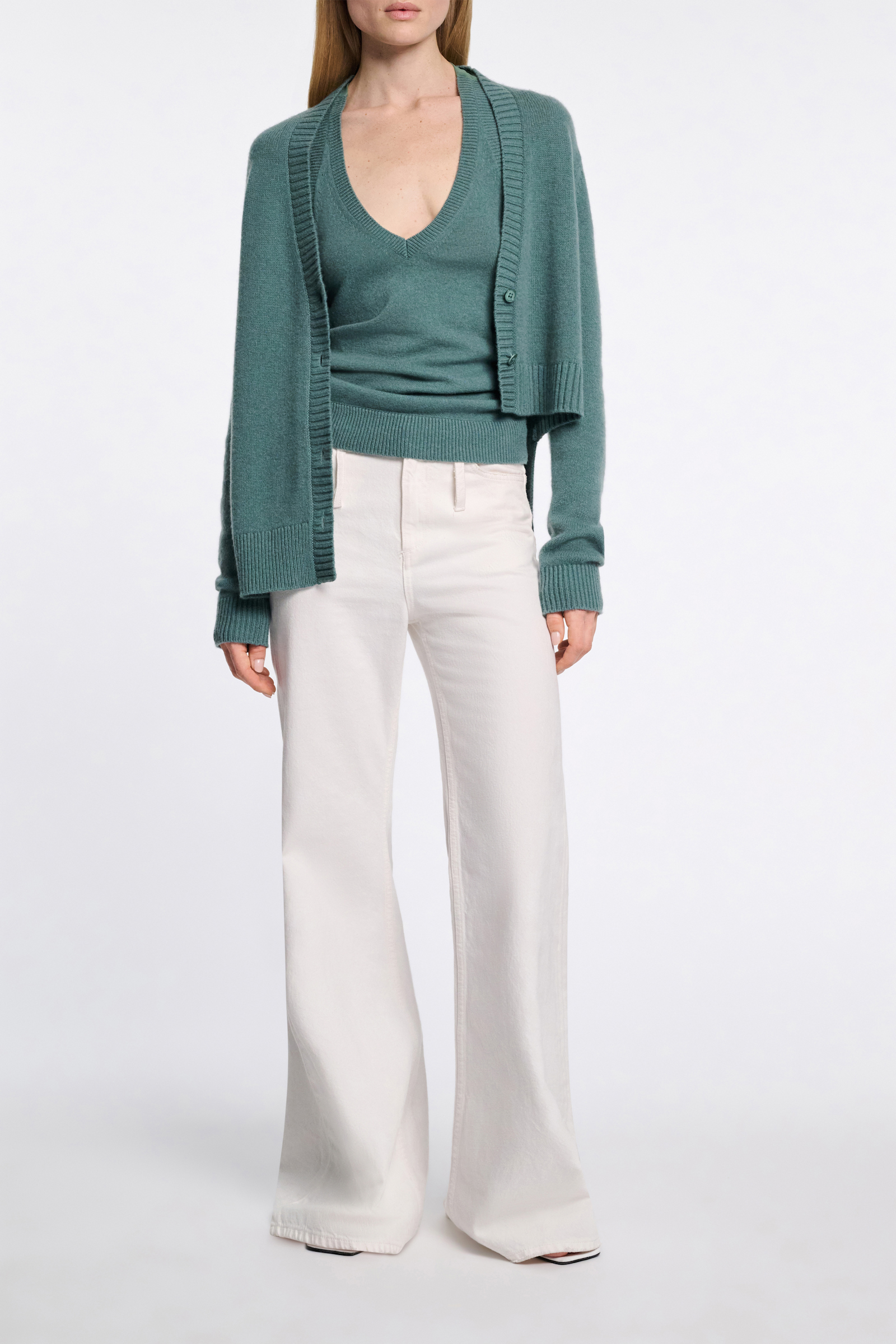 Dorothee Schumacher Cardigan mit asymmetrischer Silhouette eucalyptus