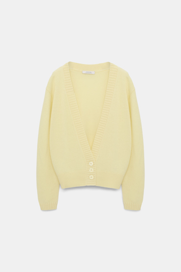 Dorothee Schumacher Cardigan aus Merino-Kaschmir Mix lemon