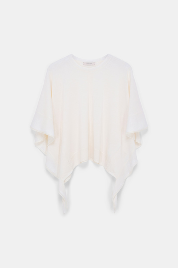 Dorothee Schumacher Rundhalspullover mit seitlichen Volants cozy white