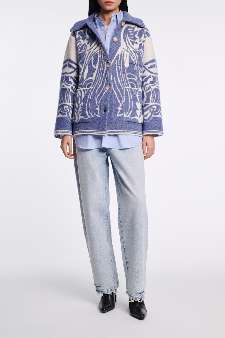 Dorothee Schumacher Floral jacquard jacket denim white