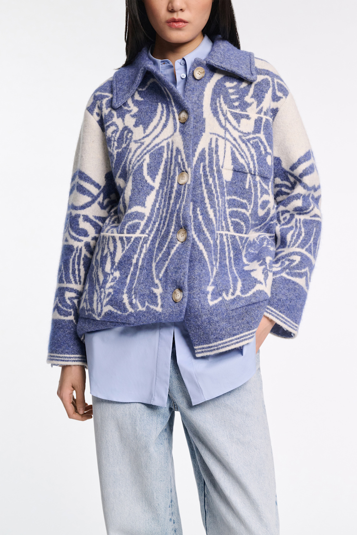 Dorothee Schumacher Floral jacquard jacket denim white