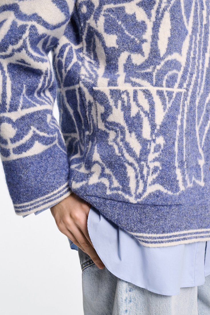 Dorothee Schumacher Floral jacquard jacket denim white