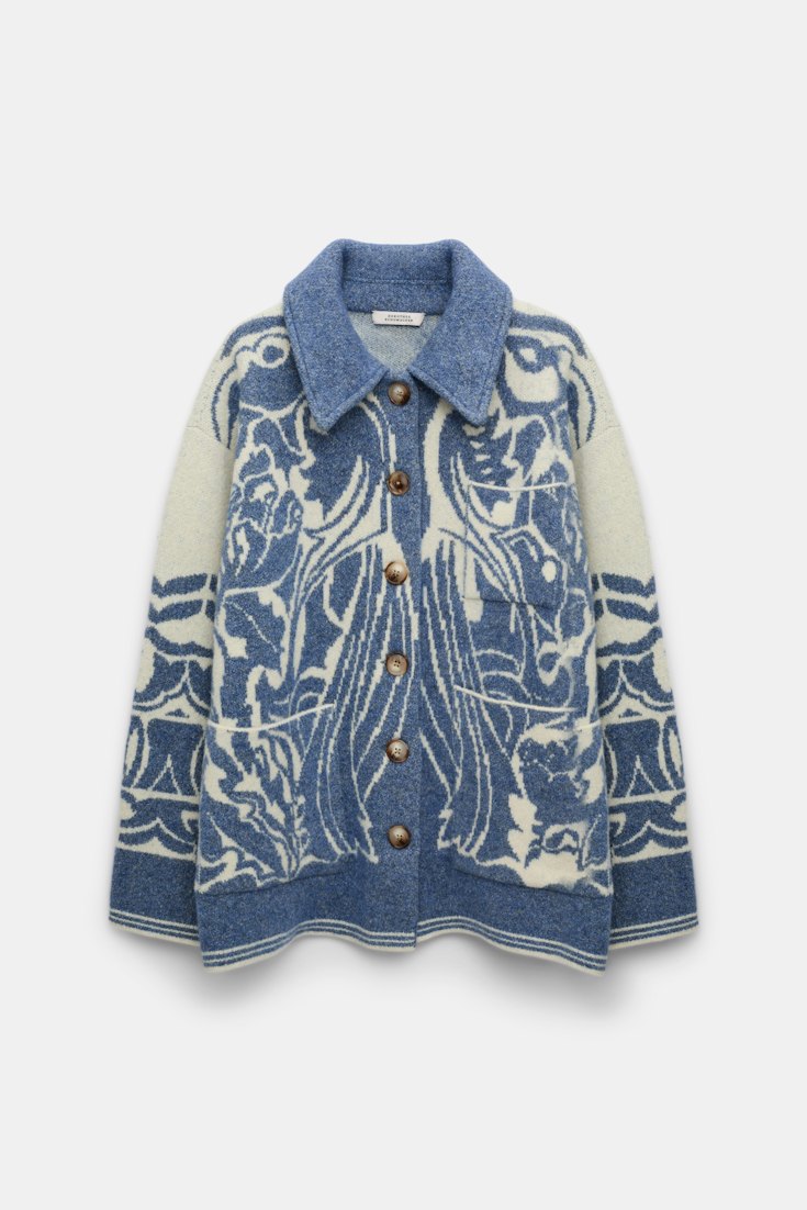 Dorothee Schumacher Floral jacquard jacket denim white
