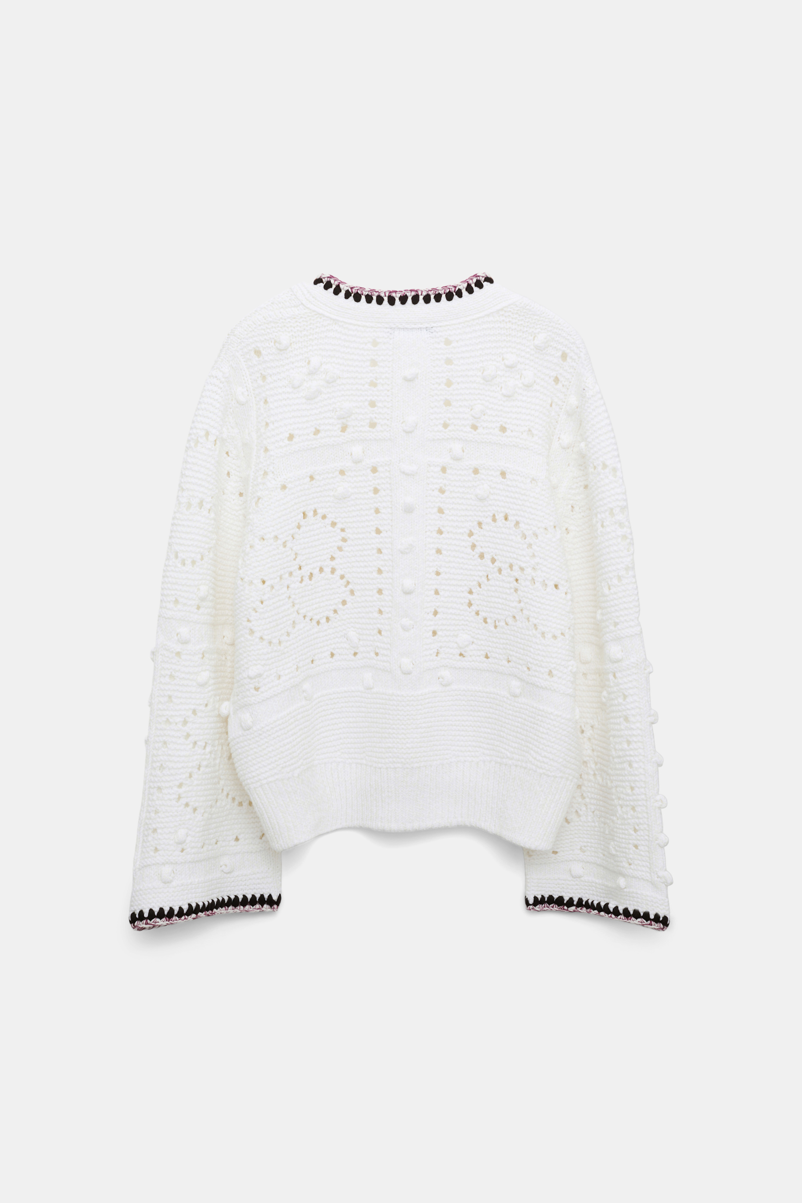 Dorothee Schumacher V-neck cardigan with crochet trim pure white